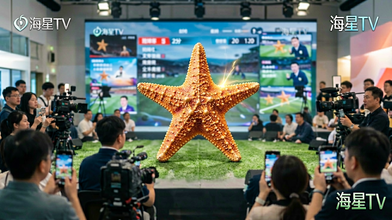海星TV直播画面、比分弹窗、控球率图表等场景展示